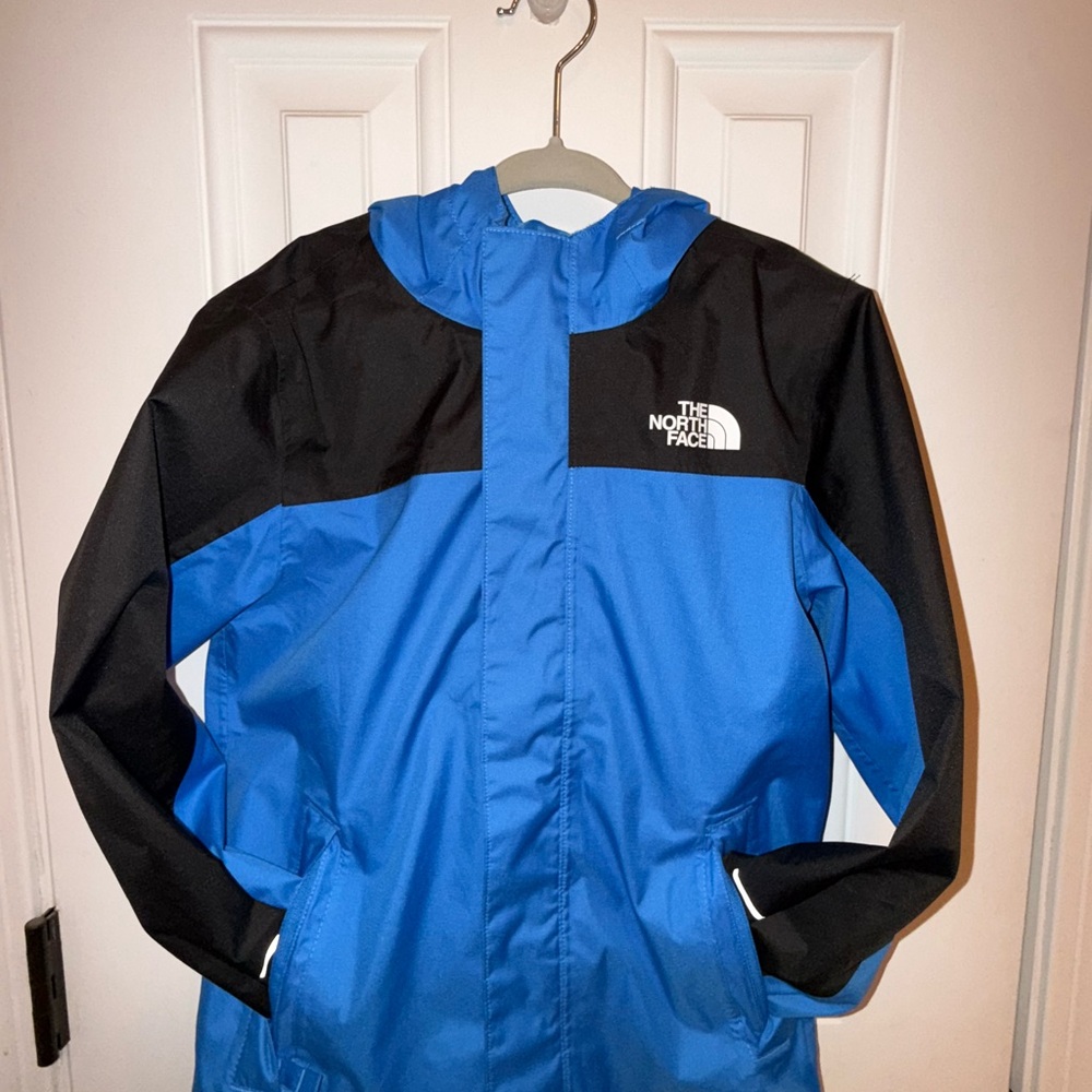 The North Face Antora Blue and Black Raincoat with Hood